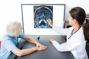 doctor and patient with sinusitis